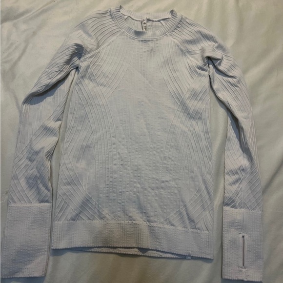 Lululemon White Running Long Sleeve - Picture 2 of 4